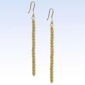 Giani Bernini Gold Plated Sterling Silver Beaded Linear Drop Earrings